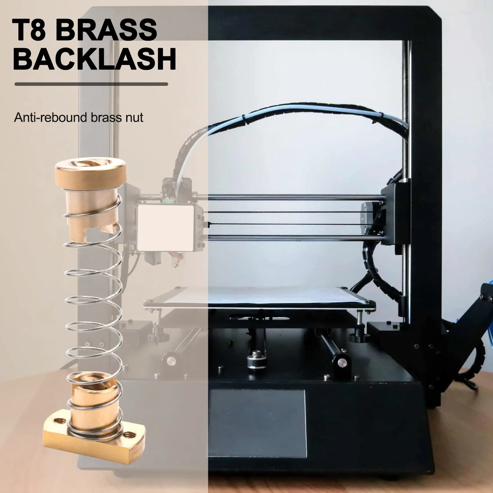 CR10 Z Axis T8 Anti Backlash Spring Loaded Nut Elimination Space Brass Nuts for Upgrade Ender 3S Ender 3 Pro 2 Sets anti backlash nut