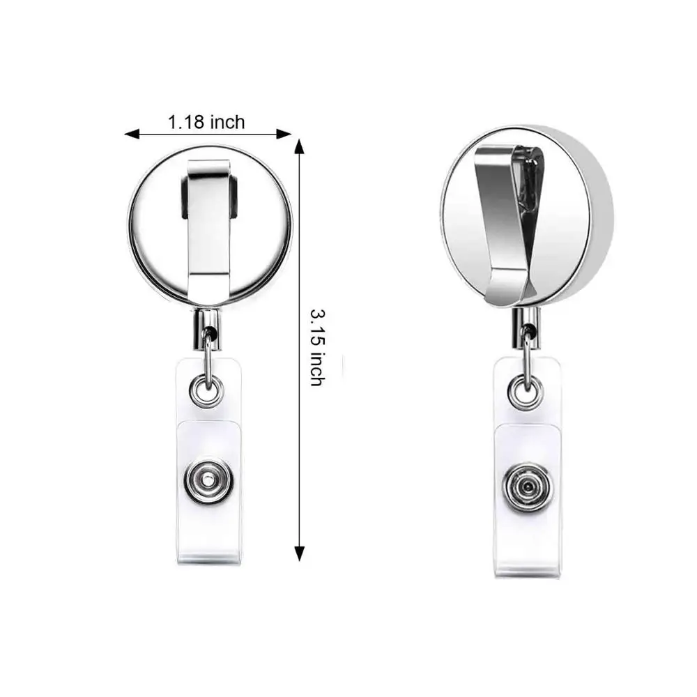 1pcs Bling Retractable Badge Reel Key ID Card Holder id belt clip retractable badge holder