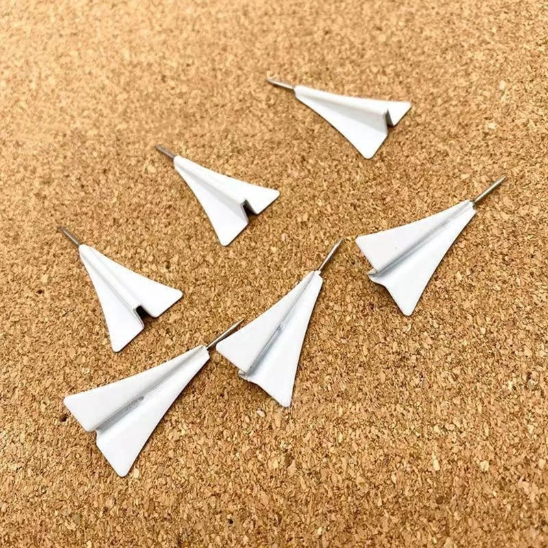 지도 W용 창의적인 3D 비행기 디자인용 장식 강철 푸시 핀 12개/갑