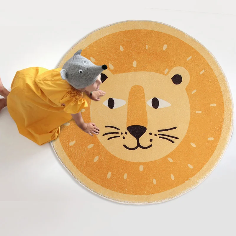 Nordic Style Early Education Carpet Living Room Decoration Carpets Kids Room Rug 26 English Letters Fluffy and Soft Round Rugs