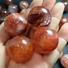 100g Red Fire QUARTZ Hematoid Crystal Polished sphere Ball Healing 6