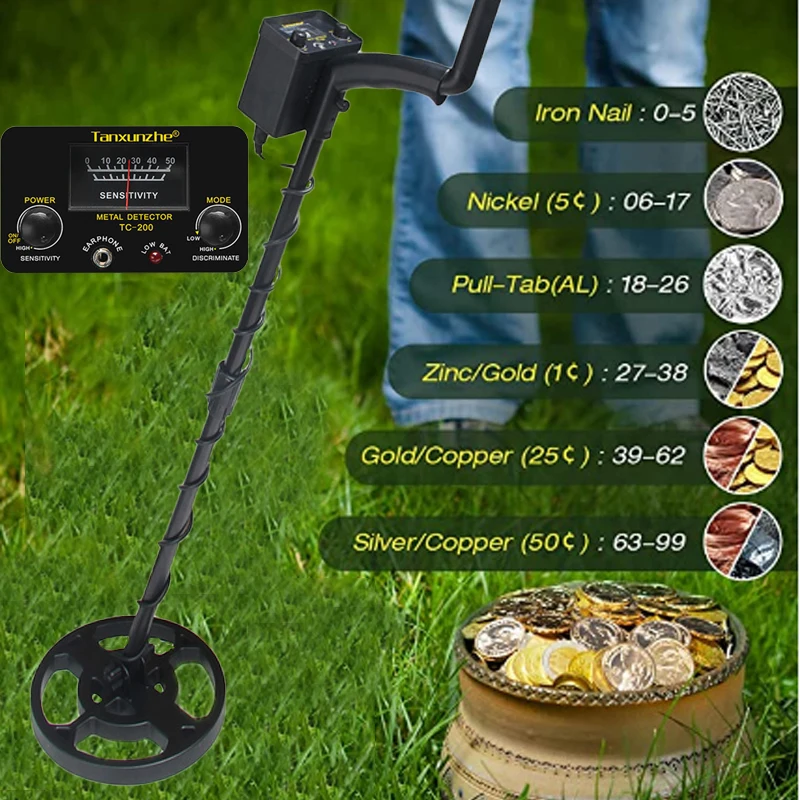 TC 200 Tanxunzhe Multifunction Metal Detector Pinpointer Professionele Goud Detectoren Schat Hunter Tracker Seeker Metal Finder