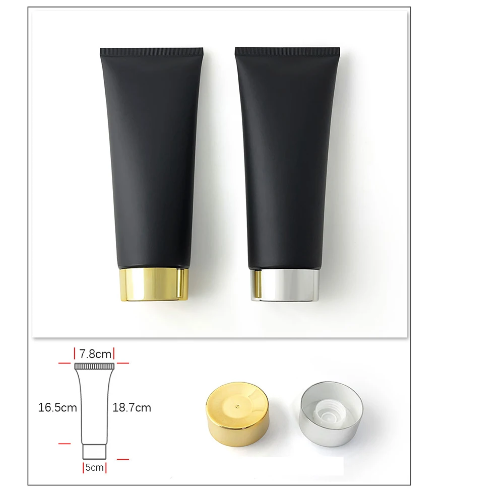 200g 매트 블랙 리필 가능 화장품 용기 200ml 빈 스퀴즈 병 샤워 젤 크림 패키지 프로스트 플라스틱 소프트 튜브, 프로스트 리필용 화장품 용기
