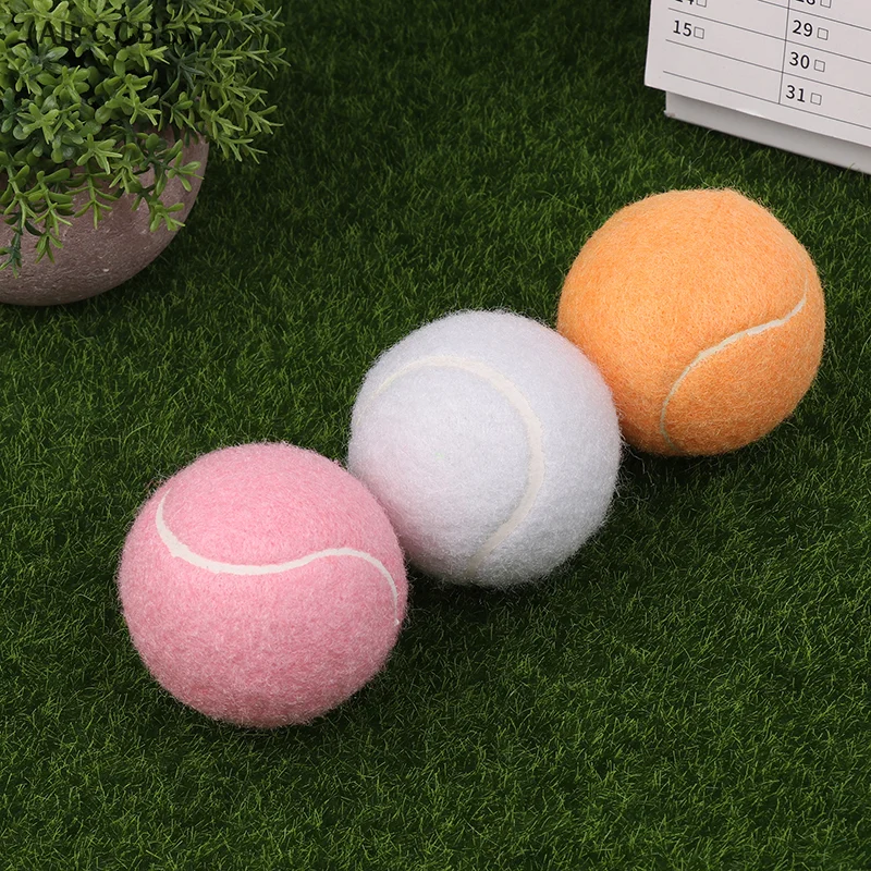 High Stretch Practice Massage Gym Balls 3 Pcs Orange White Pink Wear-resistant Tennis Balls for Beginner for Tennis Balls