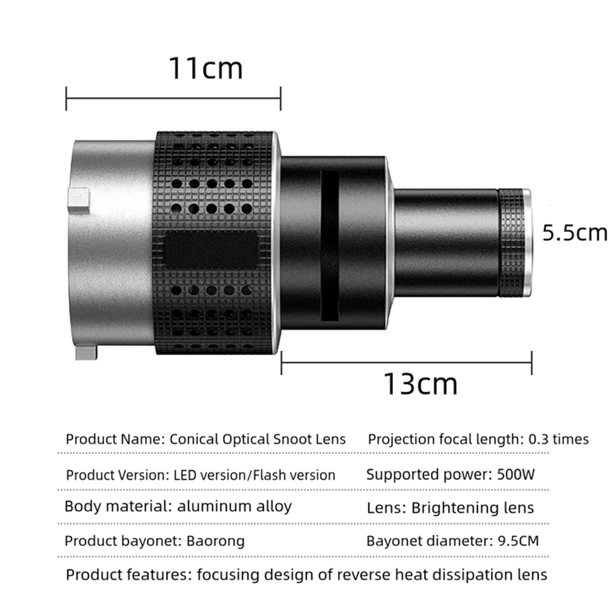 Photograph Flash Snoot Conical Lens Video Modelling Shape Photo Studio Light Kit Optical Spotlight Lens 35 Gobos