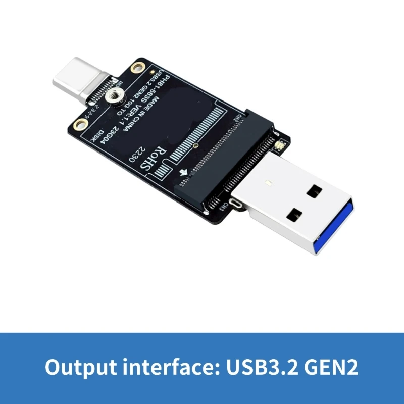 JMS583 M.2 NVME SSD Adapter M.2 to USB A Type C Converter Support SSD 2230