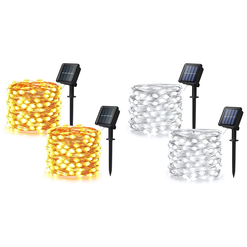 

2 шт., водонепроницаемые гирлянды на солнечной батарее