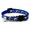 Cat Dog Collar Gold Color Stars and Moon Pet Collar with Bell and PP Material Separator Reflecting Safety Bucket Solid Safe 5