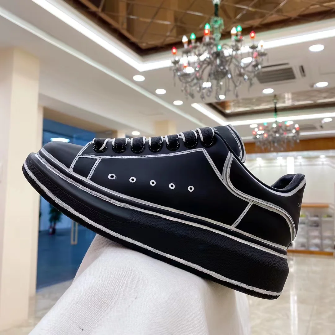 Handmade Casual Sneakers Man Platform Trainers Hand-painting Cowhide Leather Flat Loafers Men's Footwear Business Office Shoes
