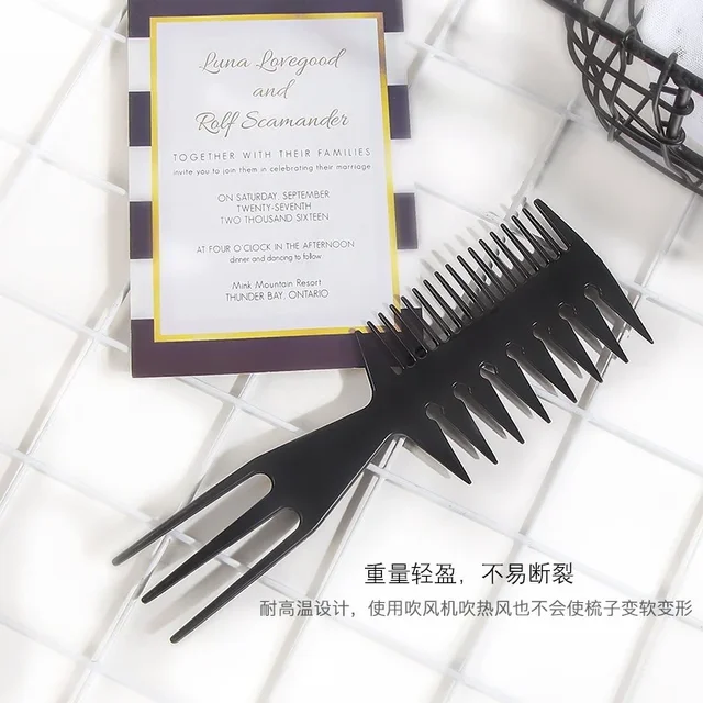 Big Teeth Double Side Tooth Combs Fish Bone Shape Hair Brush Barber Hair Dyeing Cutting Coloring Brush Man Hair Styling Tool 5