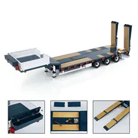 LESU 1/14 RC Metal Trailer Hydraulic Lifting Tailboard for Remote Control Tractor Truck Car Vehicle with Light System Pump ESC 1