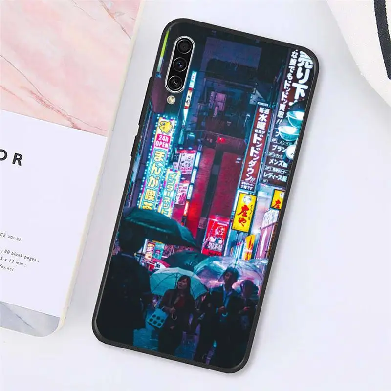 Japanese Street Neon Signs Samsung Galaxy Z Flip 4 Clear Case