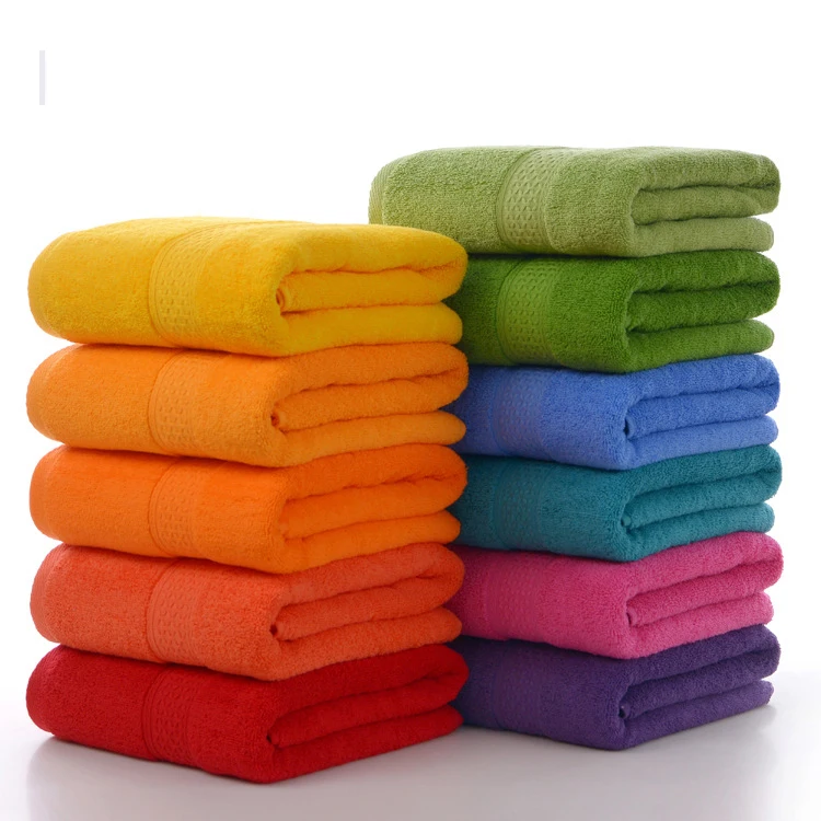 Pure Cotton Towel Solid Color Thickened Lint-free Absorbent Cotton Bath Towel 70X140CM bath towel
