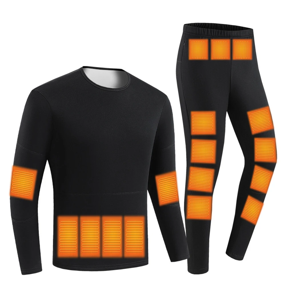 30 Heating Zones Electric Heated Underwear USB Winter Outdoor Sports Underwear Electric Heating Clothing for Women Men