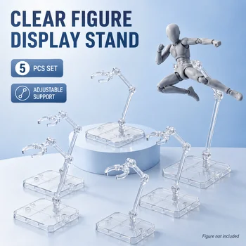 1/3/5/10 Pezzi Supporto Trasparente in Acrilico per Action Figure, Base Espositiva Staccabile per Bambole Giocattolo, Accessori per Scaffali da Collezione da Scrivania