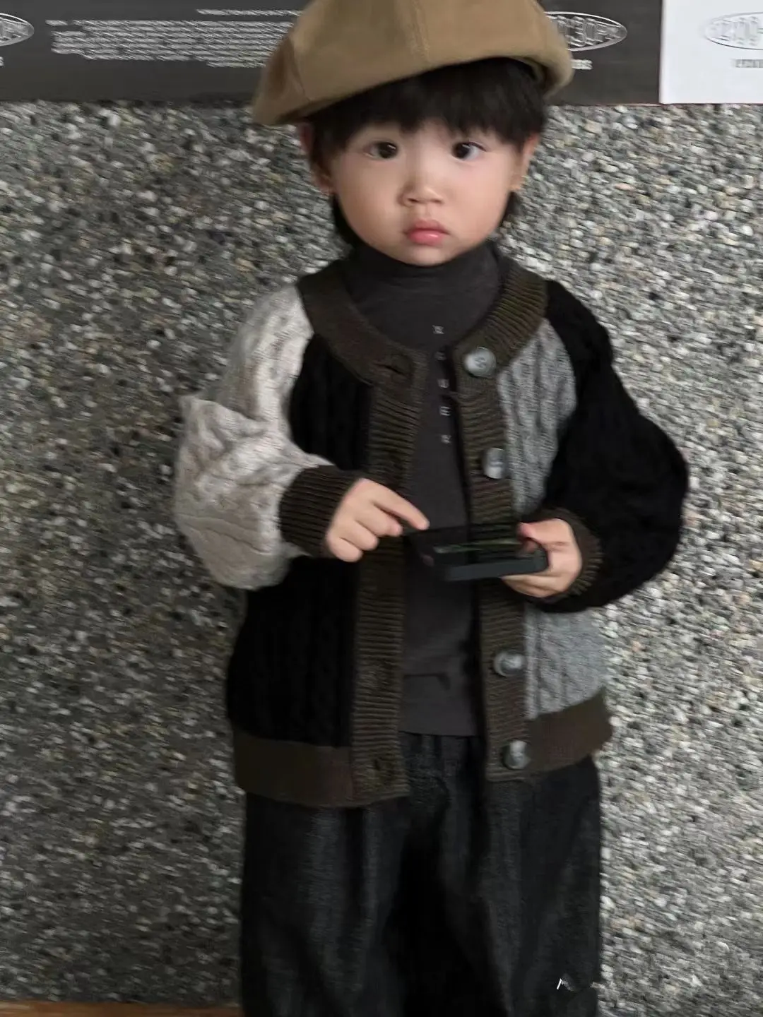 

Children Clothing Kids Sweater Korean Style 2023 Autumn and Winter New Fashion Cardigan Handsome Boy Long-sleeved Sweater Coat