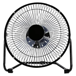 Compact 8 USB - Powered Rotating Fan for Emergencies & Outdoor Use (Black)