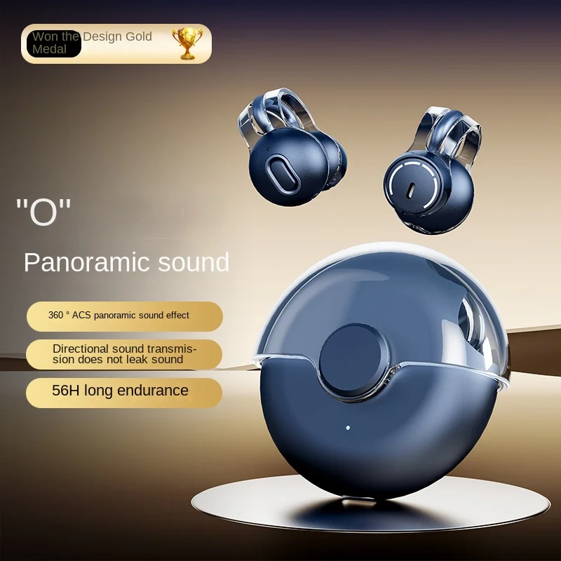 

The new Black technology Bluetooth headset ear clip long endurance power does not enter the ear air bone conduction wireless spo