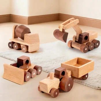 Wooden Montessori Wooden Vehicle Blocks 1