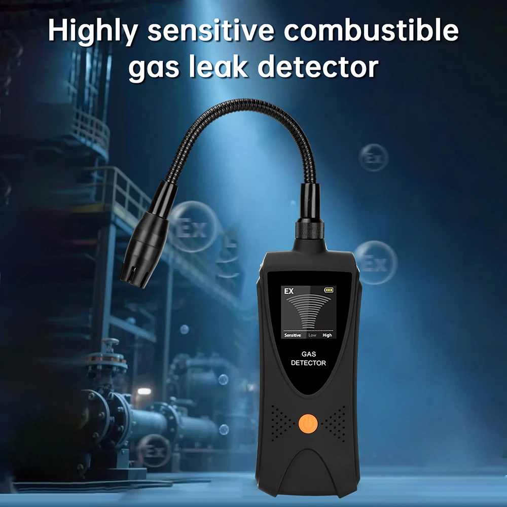 LCD Combustible Gas Detector Color Natural Gas Leak Detector Methane LPG Leak Detection Analyzers Tool With Audible Visual Alarm