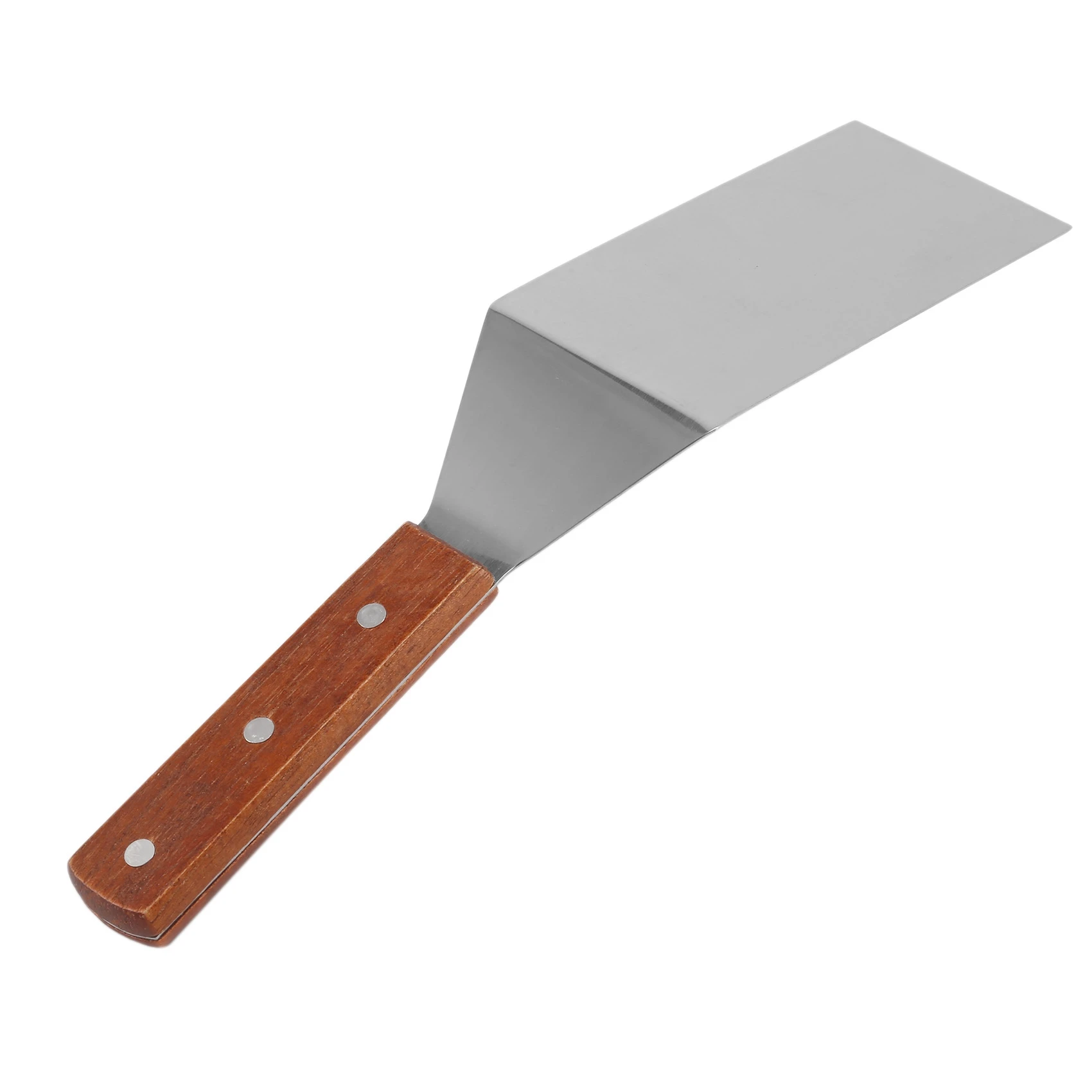 Stainless Steel Flat Frying Spatula with Wooden Handle Pizza Spatula Steak Frying Cooking Baking Tools