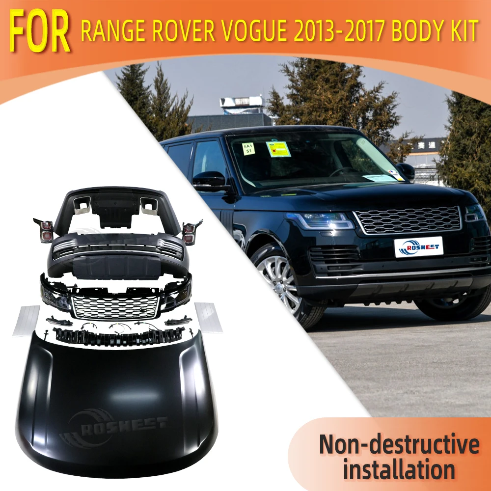 

Perfect Body Kit For Range Rover Vogue L405 2013-2017 Upgrade 2022 Style Body Kit Bumper Headlights Tail Lights hood