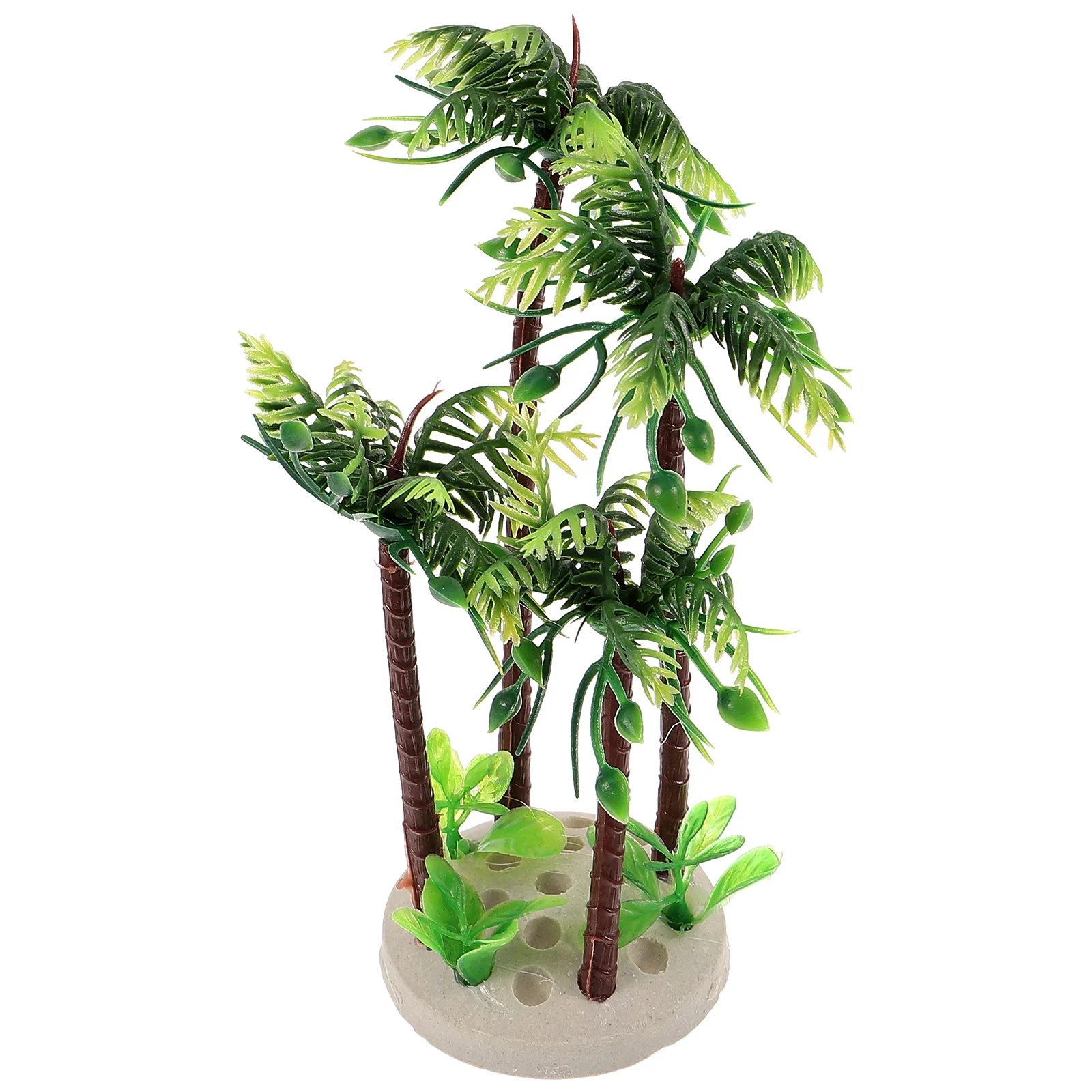 

Aquarium Plant Aquatic Fish Tank Decoration Palm Tree Ornament Plants for Accessories Plastic
