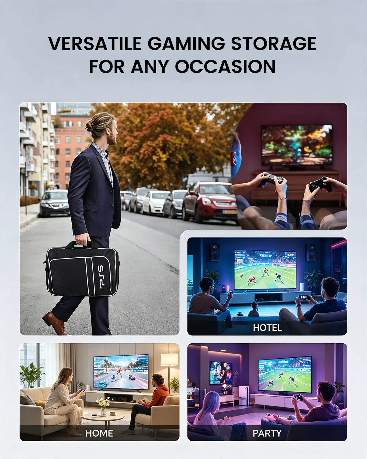 PS5 보호 케이스 가방, PS5 디스크/디지털 에디션 콘솔, 컨트롤러, 게임 카드, 헤드셋용 PS5 여행용 케이스에 적합