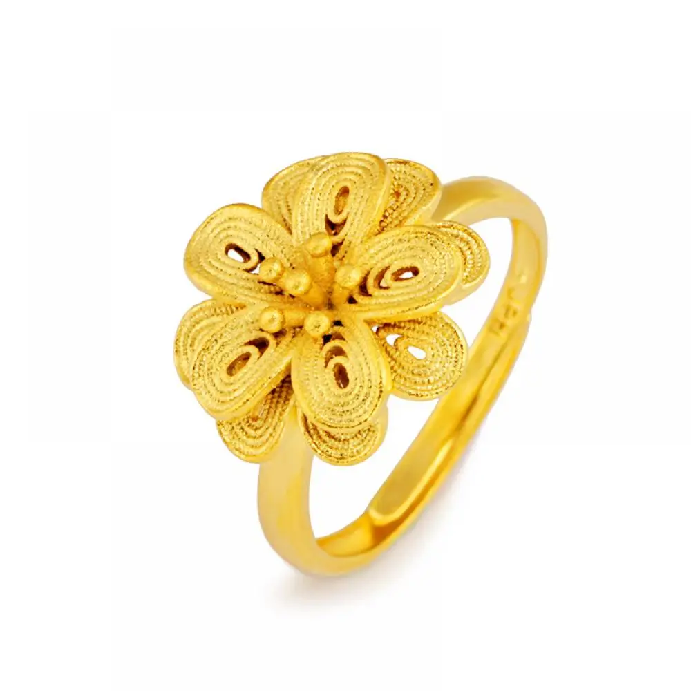 

HOYON Jewelry Flower Butterfly Ancient Gold Plated Ring New Fashion Women's Jewelry 14K Gold Filled Jewelry