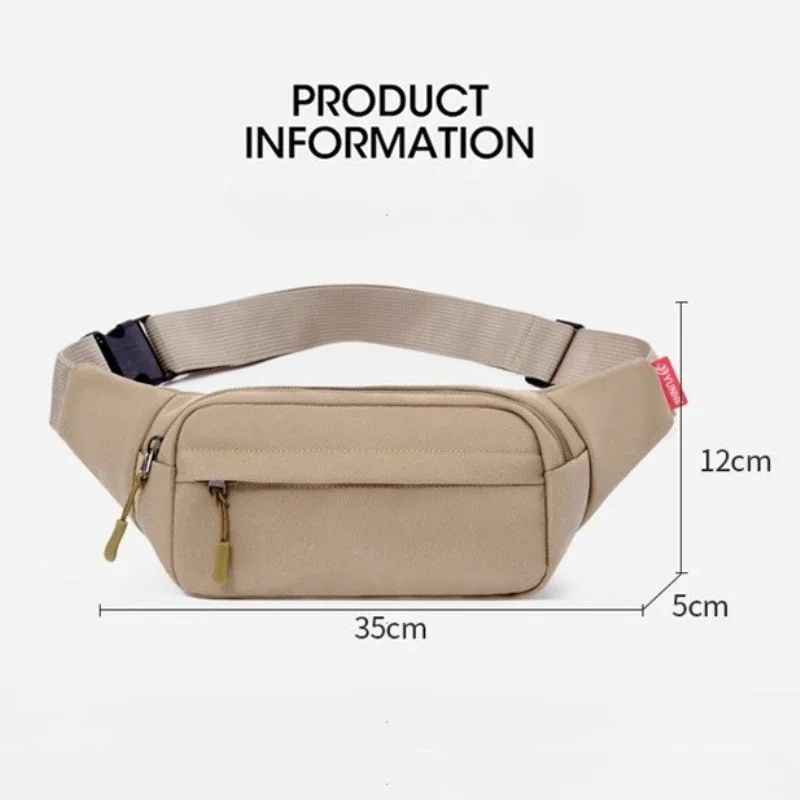 Men's and Women's Universal Models Waist Bag Fashion Crossbody Bags Sports Cell Phone Bags Solid Color Large Capacity Chest Bag