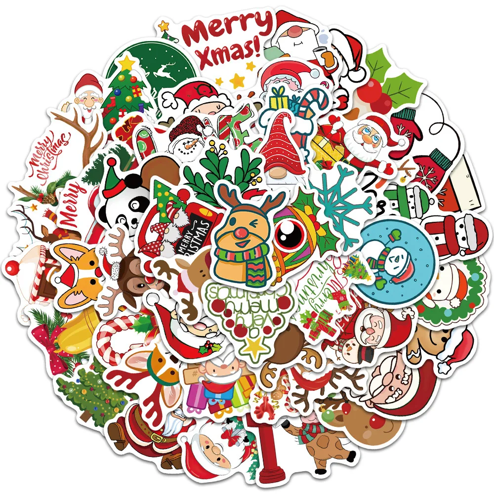 10/30/50PCS christmas series cartoon Doodle Stickers DIY Bike Travel Luggage Phone Laptop Waterproof Funny Sticker Decals