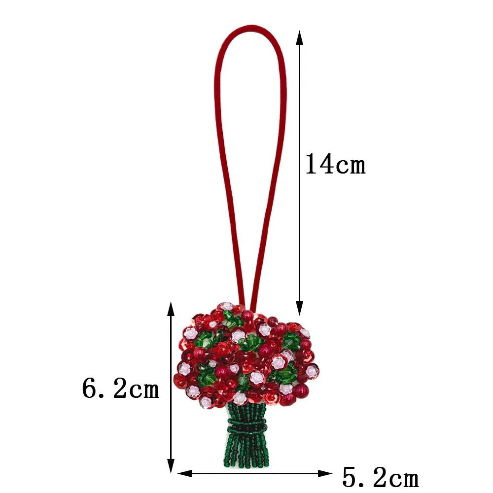 Fashion Sequin Flowers Bouquet Beaded Patch Lanyard Accessories DIY for Bag Clothing Rhinestone Hanging Rope Applique Patches