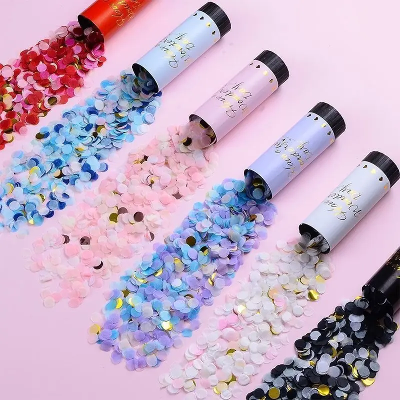 

Handheld Small Gift Barrel Flower Petal Spray Bullet Hand Twisted Pull Gun Color Birthday Party Fireworks