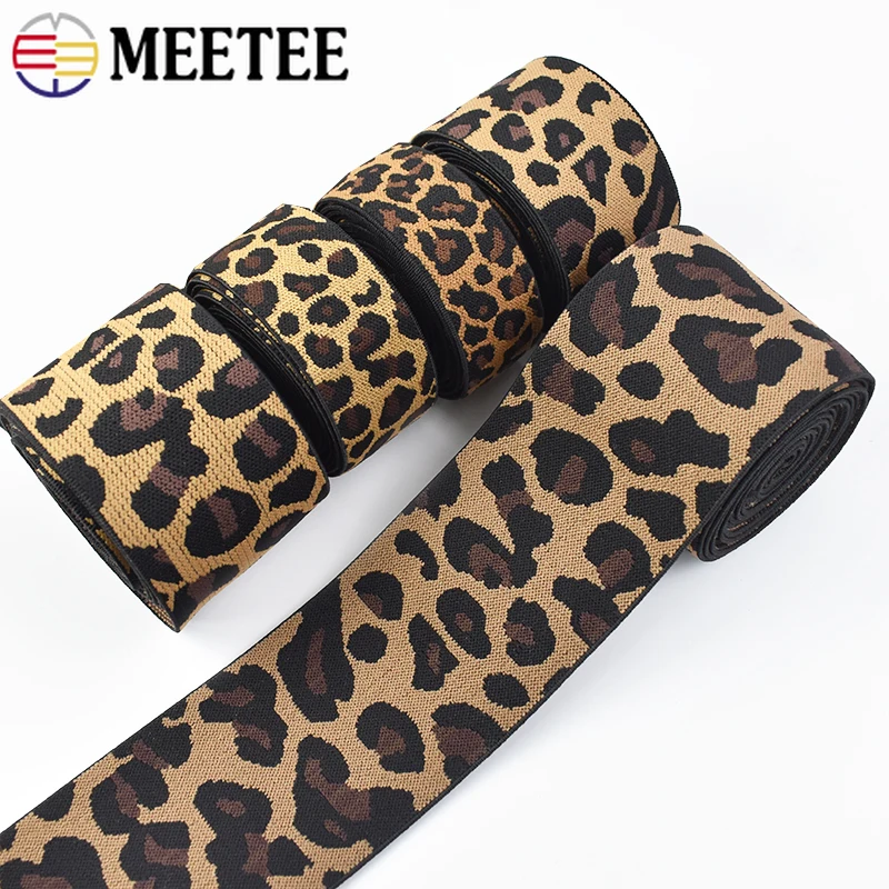 Leopard Elastic Jacquard Ribbon for Sewing & DIY Garment Accessories