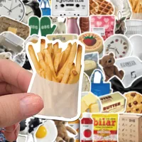 50pcs Ins Style Cartoon Milk Butter Food Stickers Aesthetic Phone Bike Wall Scrapbook Waterproof Sticker for Kids Toys Gifts 2
