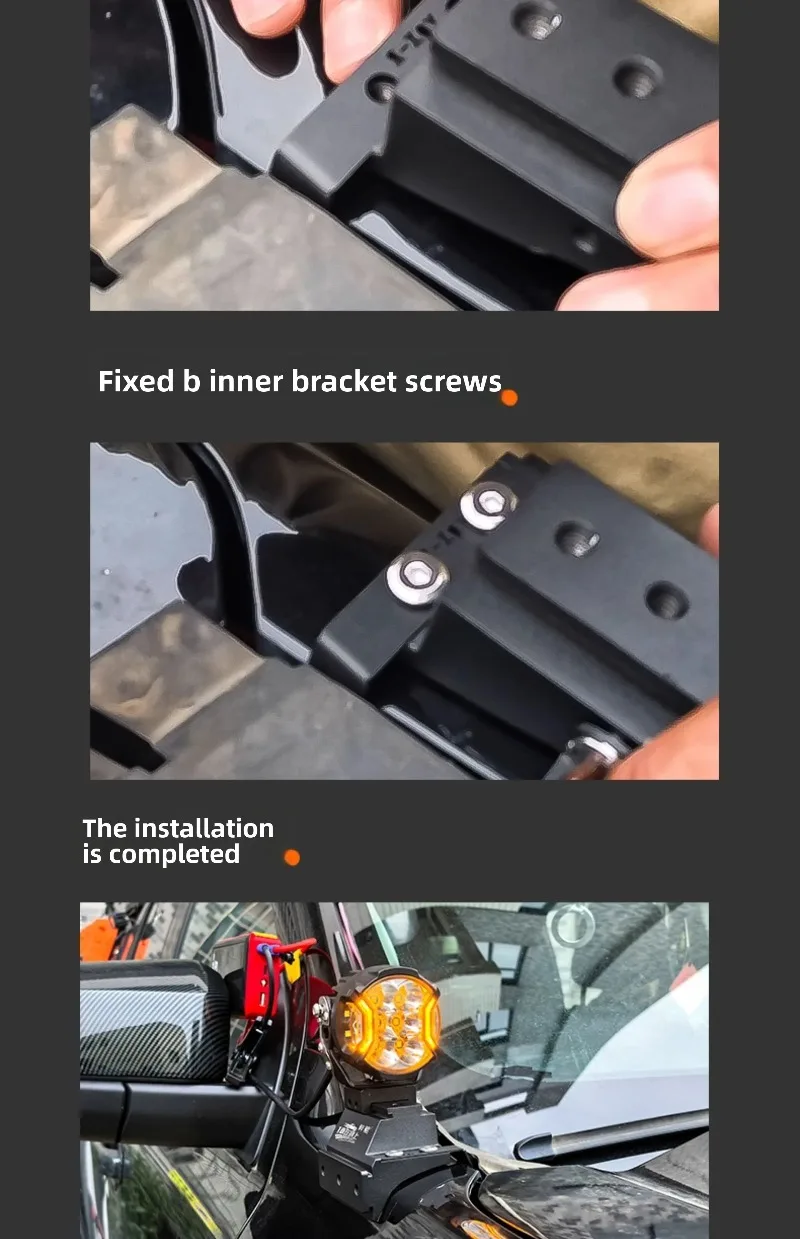 For Ford Ranger Car A Pillar Led Spotlight Bracket Front Engine Hood Quick Release Dual Guide Rail Expansion Stand Lamp Holder detail image 6