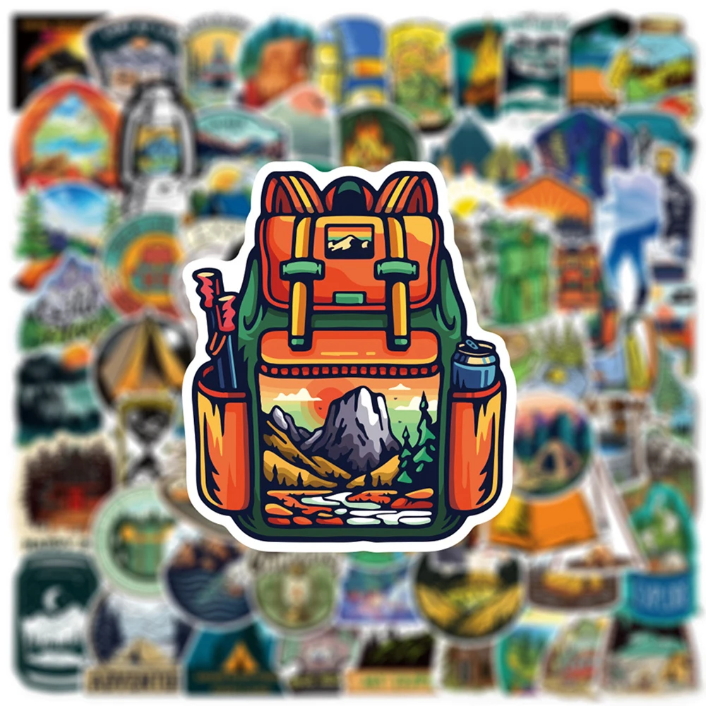 Outdoor Adventure Graffiti Stickers Set - Humorous Travel Decals