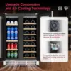 Beverage Refrigerator, Dual Zone Wine Cooler with Glass Door, Hold 88 Cans & 21 Bottles, Built in or Freestanding Under Counter 4