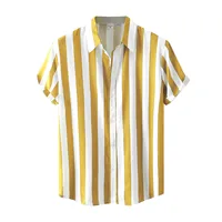 Fashion Retro Striped Men's Shirt Hawaiian Casual Striped Print Vintage Shirts Loose Comfort Short Sleeve Shirt camisa masculina - Image 4