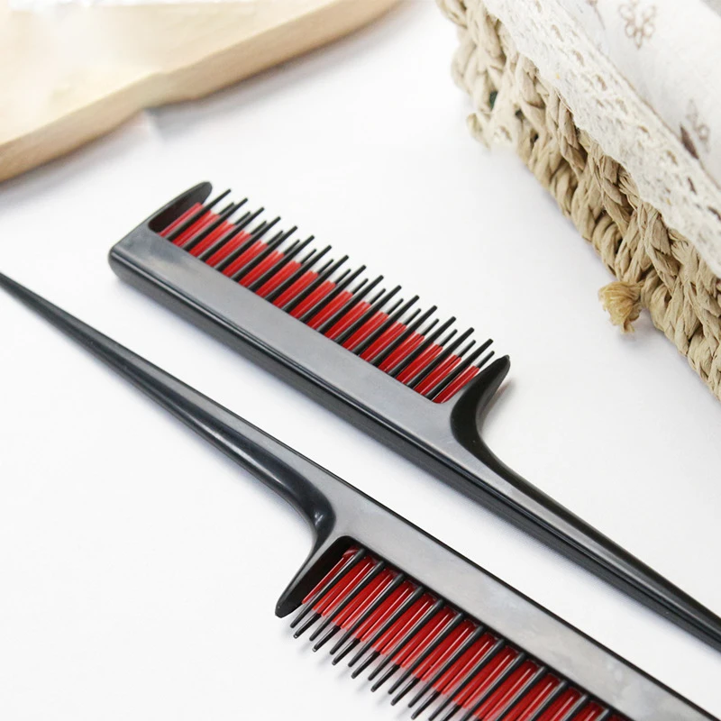 Anti-static Portable Comb Three Rows of Teeth Teasing Comb Exfoliating Brush for Real Hair Wigs 1pc hair comb,hair styling tool,hair styling comb