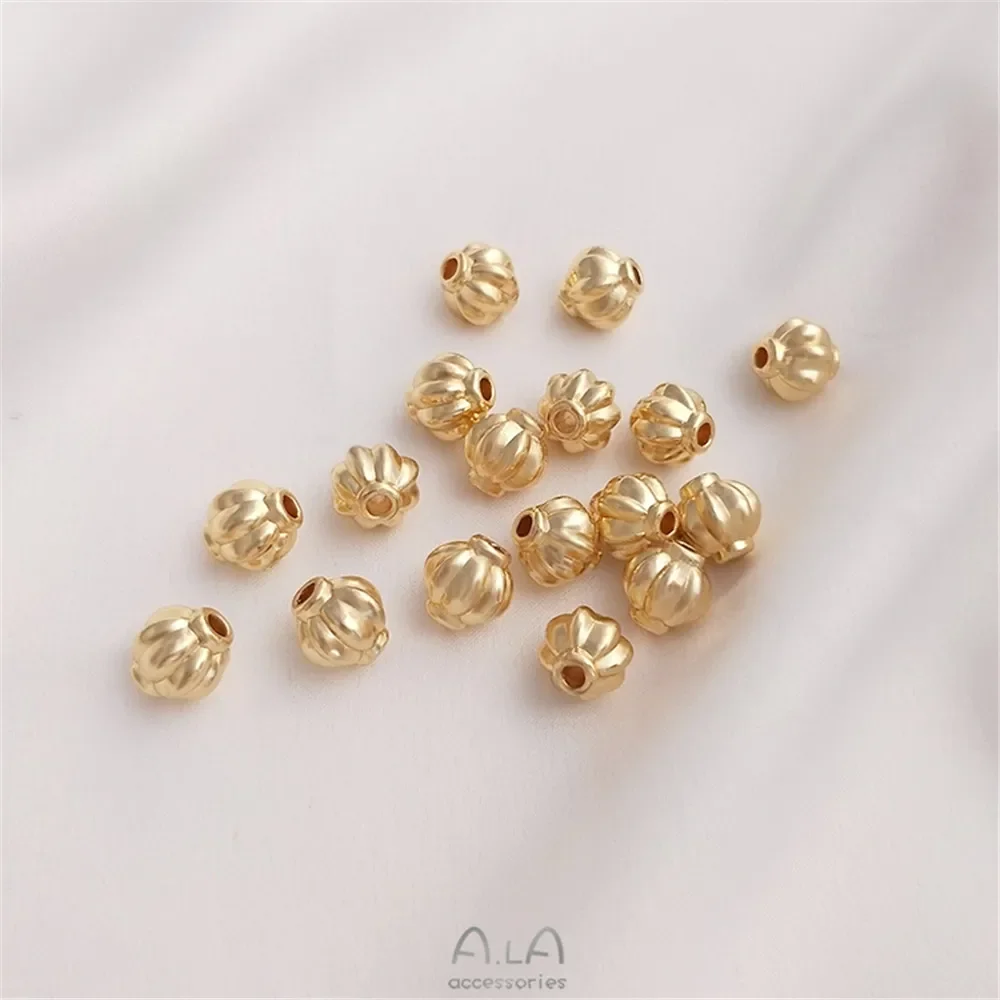 

14K gold color lantern beads hand string beads Hand scattered beads DIY bracelet necklace earrings with beaded accessories