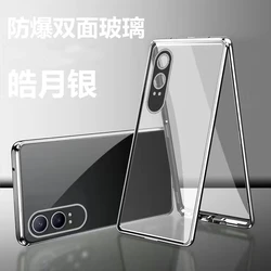 Ultimate 360° Double-Sided Magnetic Phone Case with Tempered Glass Protection for Nord CE4 Lite 5G (Silver)