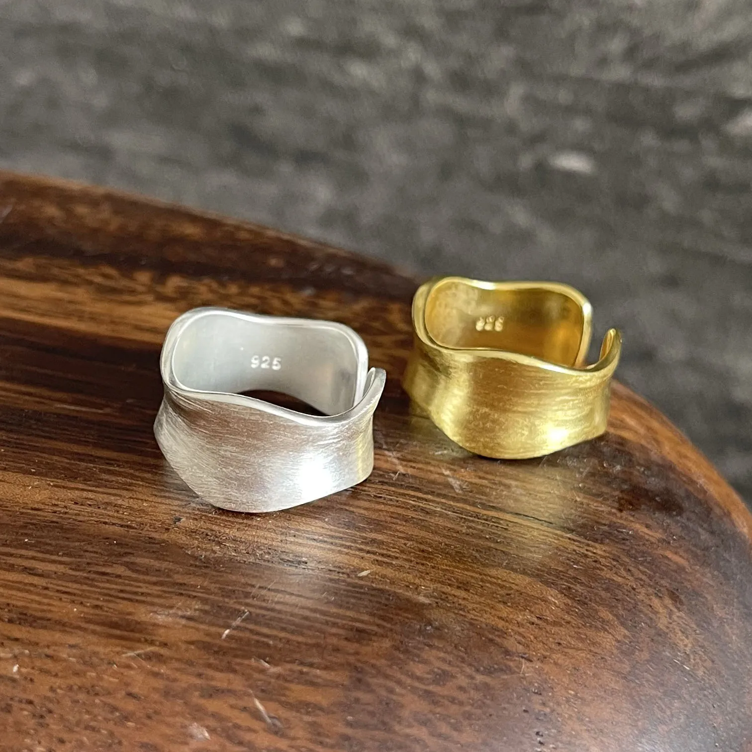 925 Sterling Silver Rings For Women Men Fine Jewelry Finger Adjustable Open Gold Shinning Ring For Party Birthday Gift
