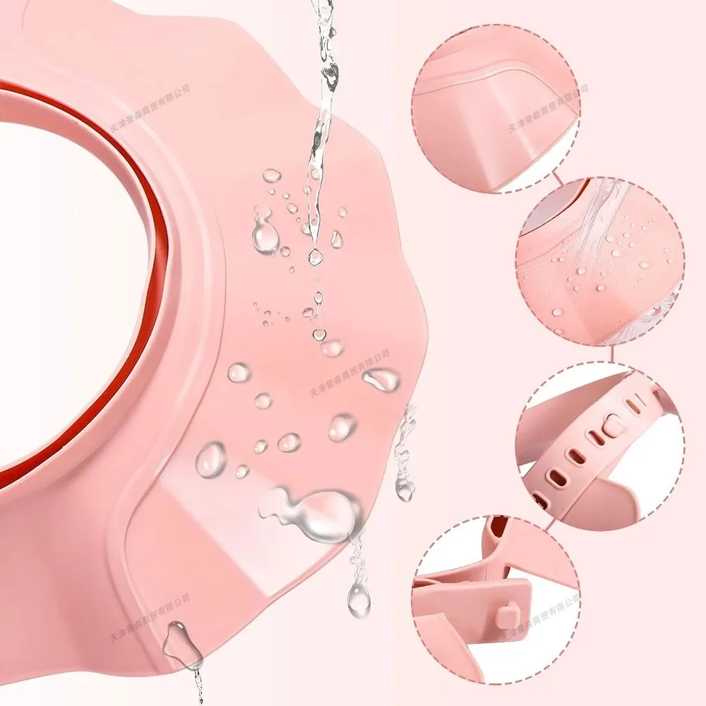 Adjustable Waterproof Shower Cap for Kids Soft Eye Protection Bath Hat for Children Baby Toddler Hair Washing Cover Safe Design