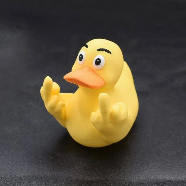 Middle Finger Duck Rubber Ducks Finger Bidem With Us Flag Pattern Small Yellow Duck For Jeep Car Truck Dashboard Interior