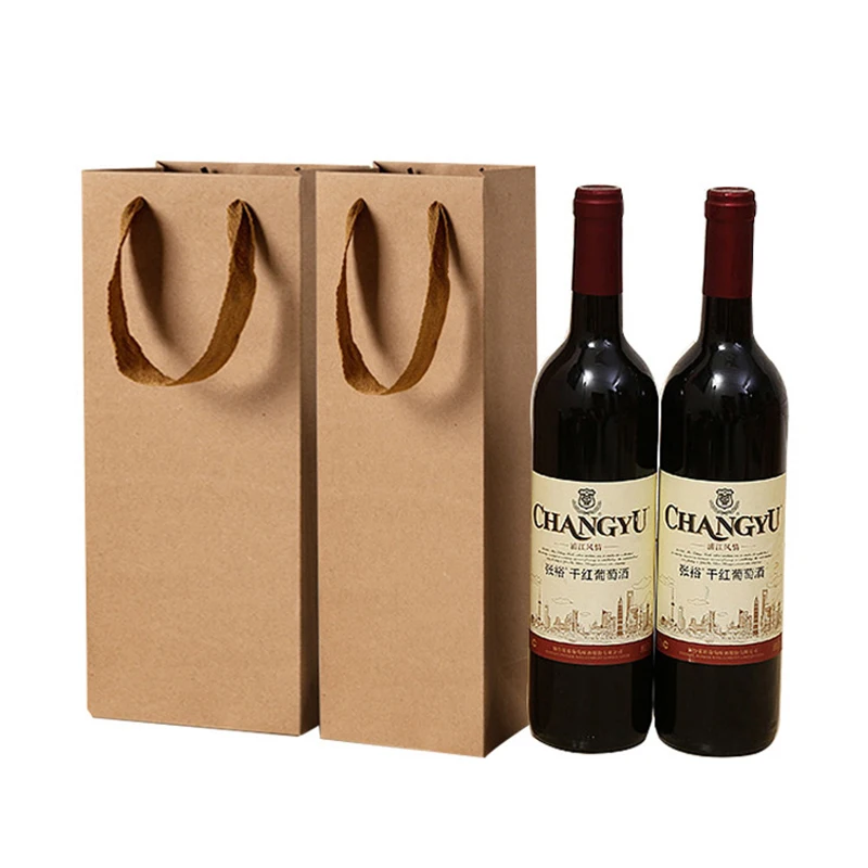 Kraft Paper Red Wine Bag Single And Double Gift Hand Carried Red Wine