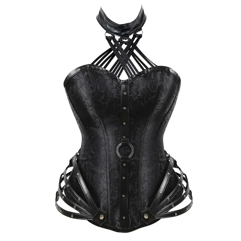 

Steampunk Corset Gothic Corsets for Women Shapewear 11 Steel Bone Side Zipper Overbust Black Red Waist