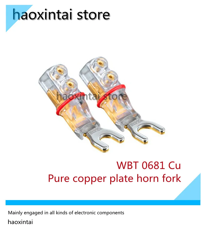 

Оригинальный немецкий WBT 0681Cu Чистая медь hifi Динамик для лихорадки провод Y вилка разъем коробка из 4