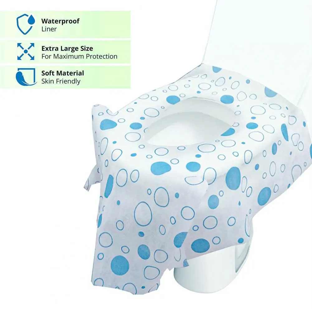20Pcs Toilet Seat Cover Soft Comfortable Large Area Protective Non-slip Star Print Disposable Toilet Seat Bathroom Supply