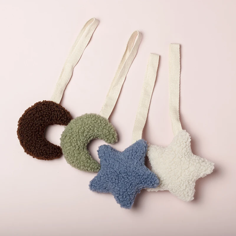Pacifier Clip Baby Pacifier Clip Sherpa Star Moon Infant Newborn Pacifier Chain Silicone Nipple Soother Dummy Holder BPA Free Baby Accessory